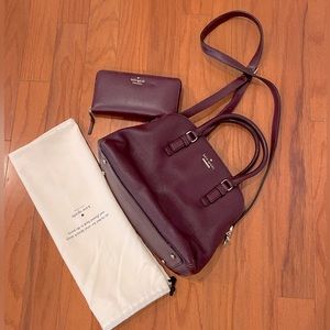 Kate Spade handbag and wallet PLUM